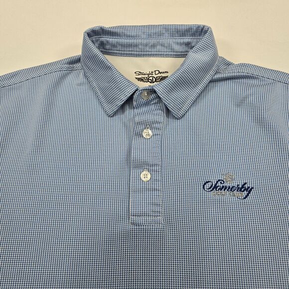 Straight Down Men's Blue Golf Polo Shirt Somerby Golf Course Logo Size M - Picture 3 of 12